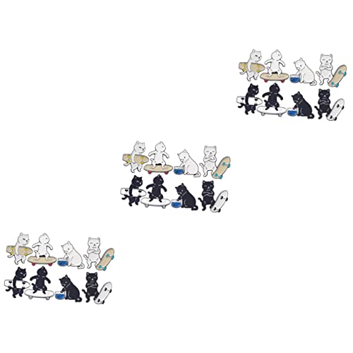 Healeved 3 Sätze Teiliges Katzen Anstecker Pins Niedliche Broschen Für Jacken Taschen Hüte Cartoon Für Mode Accessoires 8 Stück * 3 von Healeved