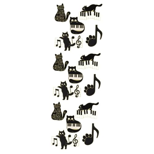 Healeved 3 Sätze Teiliges Katzenmusik Emaille Anstecker Kreative Broschen Für Kleidung Rucksäcke Hüte Niedliche Schwarze Mit Noten Design Accessoire Für Modefans 5 Stück * 3 von Healeved
