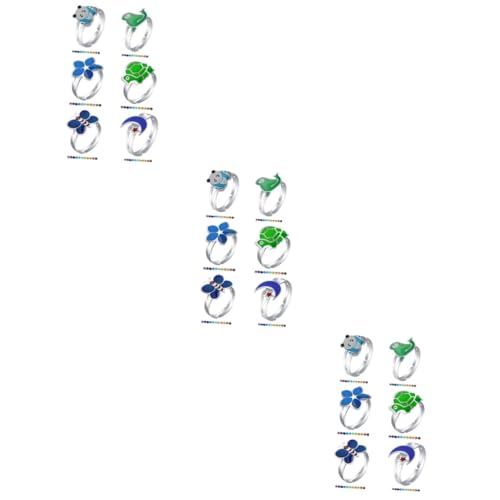 Healeved 3 Sätze Teiliges Thermochromer Ring Für Tiermotive Farbwechsel Schmuck Für Tägliche Outfits Besondere Anlässe Bringt Laune 6 Stück * 3 von Healeved