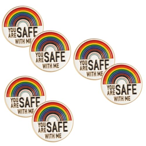 Healeved 3 Sätze You Are Safe With Me Rainbow Brosche Emaille Pin Dekorative Anstecknadel Für Kleidung Für Pride Events Für Frauen Und Männer 2 Stück * 3 von Healeved