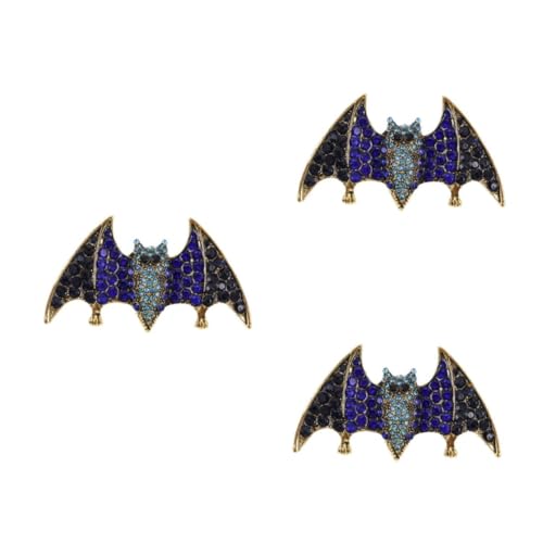 Healeved 3 Stck Strass Fledermaus Brosche mit Tiermotiv Glänzend Halloween Schmuck für Frauen Mädchen Anstecknadel Modisches Accessoire für Kleidung Tasche Schal von Healeved
