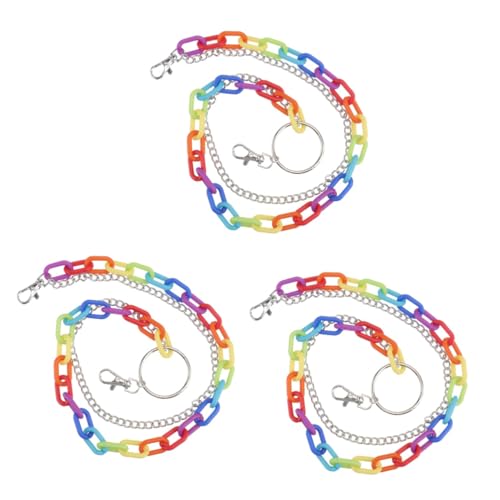 Healeved 3 Stck. Bunte Regenbogen Taillenkette für Damen Einzigartige Hosenkette als Modisches Accessoire für Jeans und Röcke für Partys und Besondere Anlässe mit Einfachem Clip Design für von Healeved