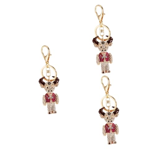 Healeved 3 Stck. Chic Schlüsselanhänger Metall mit Funkelnden Rhinestones Tiermotive Taschenaccessoire für Schlüssel Handtaschen von Healeved