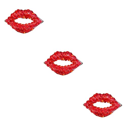 Healeved 3 Stck. Lippenstift Förmiger Brustpin für Damen Brosche Niedlicher Kleidungshalter Schmuck für Frauen Elegantes Accessoire Schützt Unannehmlichkeiten von Healeved