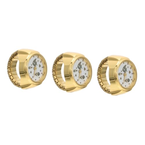 Healeved 3 Stck. Uhr Ring Damenring mit Ziffernblatt Einzigartiger Schmuck für Frauen Vielseitig Einsetzbar Langlebigem Glänzend Elegant für Familie Freunde von Healeved