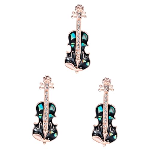 Healeved 3 Stck. Violine Brosche Pin Emaille Retro Violin Lapel Pin für Kleidung Taschen Mäntel Kreatives für Freunde Familie oder Stilvolles Elegantes Accessoire von Healeved