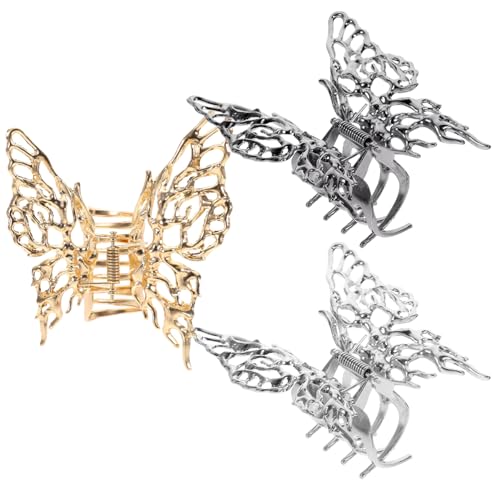 Healeved 3stücke Metall Schmetterling Haarspangen Für Frauen Haarklammern Mit Schmetterlingsdesign Haarspangen Für Verschiedene Frisuren Langlebige Für Geburtstag Und Hochzeit von Healeved
