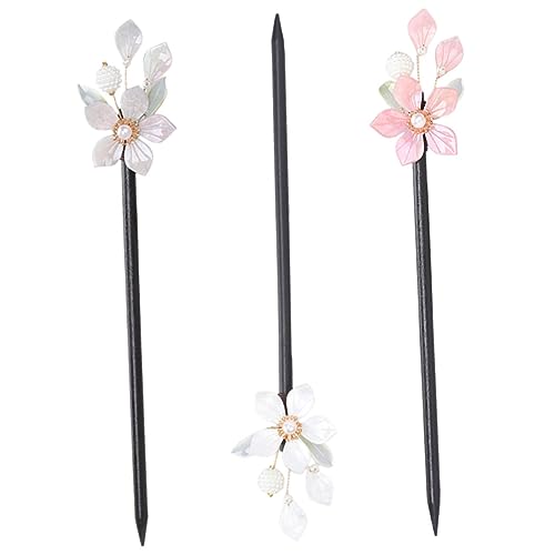 Healeved Holz Chinesische Haar Stick Frauen Haar Pin Haar Dutt Blume Design Für Mädchen Party Cosplay Prom von Healeved