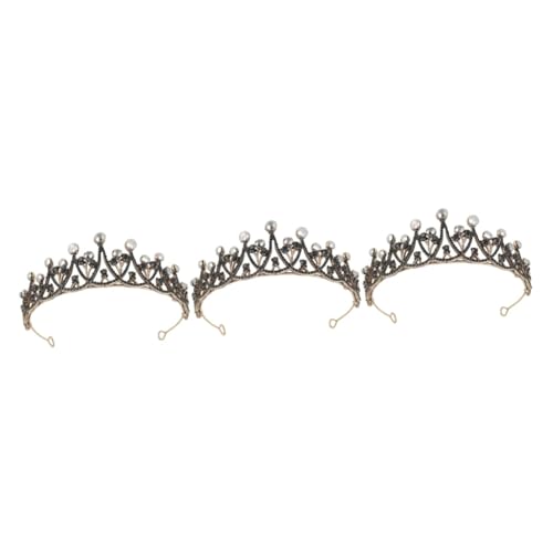 Healeved 3stücke Barocke Krone Haarschmuck Für Bräute Luxuriöse Schwarze Mit Strass Für Hochzeiten Partys Und Cosplay Kopfschmuck-accessoire Für Damen von Healeved