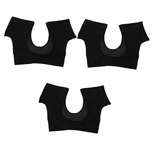 Healeved 3 Stk Weste mit Schweißpolster Activewear-Oberteile für Damen Tank für Frauen Unterarm Schweiß Pads underarm sweat pad Achselschweißpad Unterarm-Schweißpolsterweste Polyester Black von Healeved