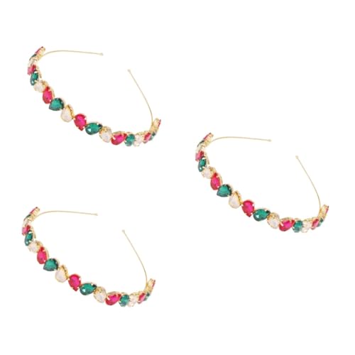 Healeved 3stücke Stylischer Haarreif Mit Glitzersteinen Eleganter Haarschmuck Für Damen Für Tägliches Tragen Partys Und Besondere Anlässe Farbenfrohes Design Langlebiges Material von Healeved