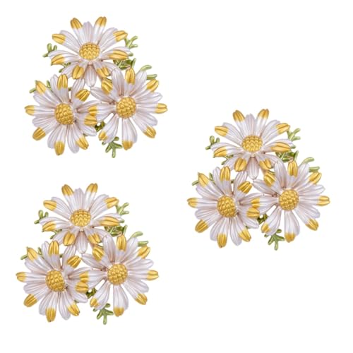 Healeved 3 Stück Anti Belichtungs Brosche Gänseblümchen Schmuck Kostüm Gänseblümchen Brosche nnadeln Für Frauen Modische Kragennadel Dekorative Hemd von Healeved