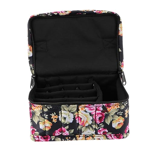 Healeved 3stücke Essential Oil Carrying Bag Im Blumen-Design Organizer Für Ätherische Öle Und Nagellack Fächer Tragbare Aufbewahrungstasche Für Reisen Und Zuhause von Healeved