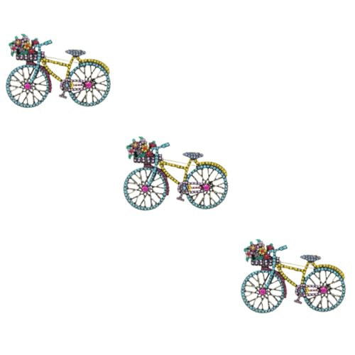 Healeved 3 Stück Brosche Fahrrad Form Strass Broschen Pin Damen Anstecker Kleidungsstück Schmuck Vintage Lapel Pin für Jacke Mantel Tasche Zubehör von Healeved
