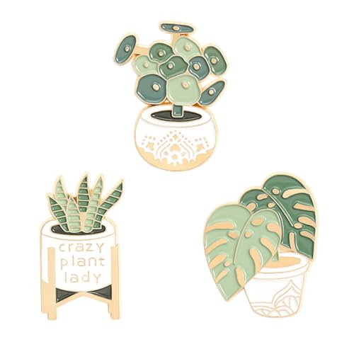 Healeved 3 Stück Cartoon Broschen Sukkulenten Anstecknadeln aus Langlebiger Modische Kleidung Accessoires für Damen Geeignet für Hochzeit Party Alltag von Healeved