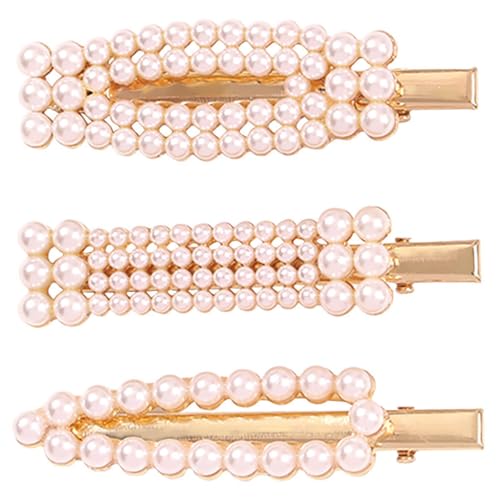 Healeved 3stücke Perlen Haarspangen Große Haarclips Haar Accessoires Haarbarettes Für Frauen Mädchen Mode Frisuren Zubehör von Healeved