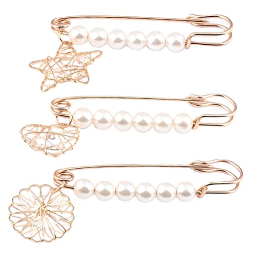Healeved 3 Stück Damen Brosche mit Perlen Anstecknadel für Kleidung und Accessoires Schickes für Schals Jacken und Taschen von Healeved