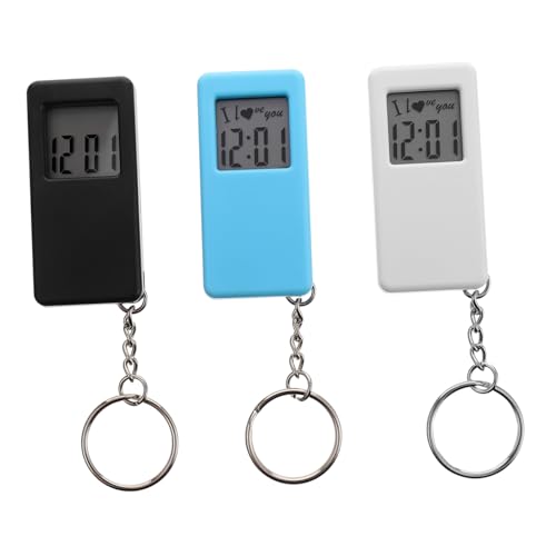 Healeved 3 Stück Digitale Taschenuhren mit Schlüsselanhänger Tragbare Kleiner Hängeuhren Präzise Elektronische Uhr Leichte und Praktische Schüleruhr für Unterwegs von Healeved