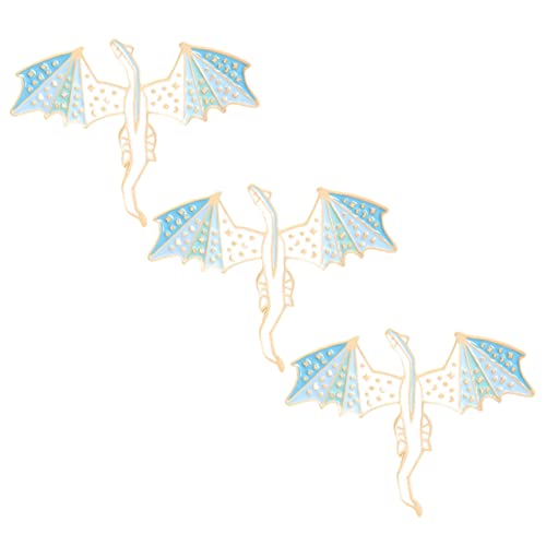 Healeved Dinosaurier Broschen Satz Metall 3 Stücke Emaille Anstecknadeln für Kleidung Hut und Rucksack Kreative Drachen Designs Unisex Langlebig und von Healeved