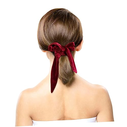 Healeved 3 Stück Haargummis Mit Schleife Und Pferdeschwanzhalter Für Frauen Und Mädchen (weinrot) von Healeved