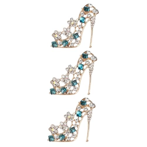 Healeved 3 Stück Hochzeit Brosche für Damen Funkelnde High Heel Brosche mit Blauen Elegantes für Besondere Anlässe Muttertag oder Modisches Accessoire von Healeved