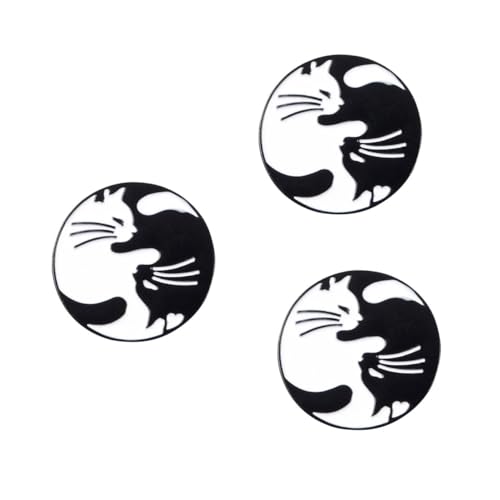 Healeved 3 Stück Katzenbrosche Kreative Cartoon Anstecknadel Legierung Lustiger Pin für Jeans Kleidung Taschen Leicht Langlebig für Tierliebende von Healeved