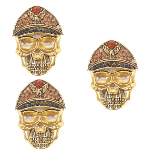 Healeved 3 Stück Kreative Brosche Skull für Kleidung und Rucksack Einzigartiger Halloween Anstecker für Cosplay Partys und Besondere Anlässe Robustes Design Verblasst oder Verformt von Healeved