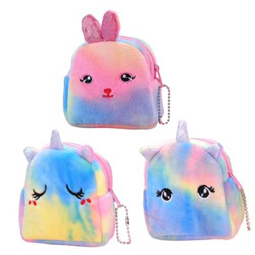 Healeved 3stücke Junge Mädchen Münzgeldbörse Mit Reißverschluss Dekoratives Plüsch Geldbörsen Für Mädchen Praktische Aufbewahrungstasche Für Kleine Gegenstände Und Münzen von Healeved