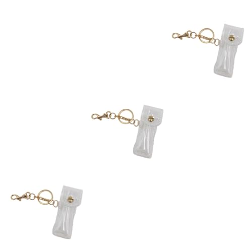 Healeved 3 Stück Lippenstift Aufbewahrungstasche mit Schlüsselanhänger Transparente PVC Lip Balm Organizer für Frauen und Mädchen Praktischer Handtaschen Hänger und Dekorationsstück von Healeved