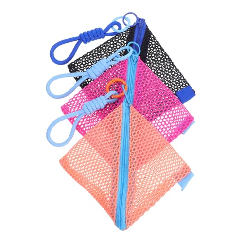 Healeved 3 Stück Mini Mesh Aufbewahrungsbeutel aus Atmungsaktivem Tofu-Netz Kleine Tragbare Kosmetiktaschen mit Reißverschluss für Lippenstift Münzen Kreditkarten Kopfhörer und Schlüssel von Healeved