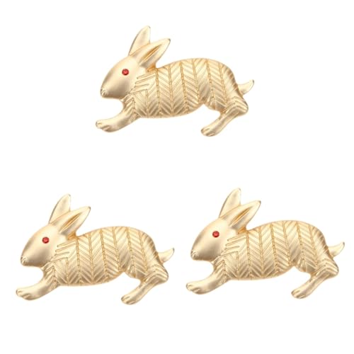 Healeved 3 Stück Niedliche Kaninchen Brosche Anstecknadel für Damen Hochwertige Tierbrosche Metall für Kleidung Taschen Hüte Perfektes zu Besonderen Anlässen mit Sicherem Pin Verschluss von Healeved