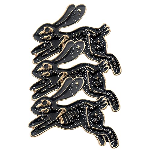 Healeved 3 Stück Ostern Skelett Kaninchen Emaille Broschen für Damen und Herren Anstecknadeln für Rucksack Handtasche und Hüte Dekorativer Modeschmuck von Healeved