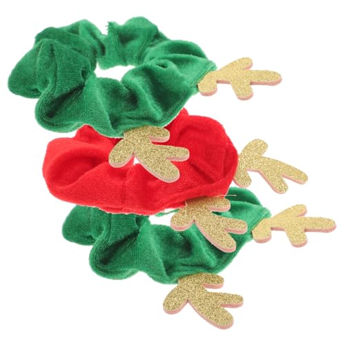 Healeved 3 Stück Pack Weihnachts Elch Haargummis Flauschige Haarbänder für Mädchen Elastische Haarschmuck Accessoires Zufälligen Farben für Festliche Anlässe Zufällige Zufällige Farbe von Healeved