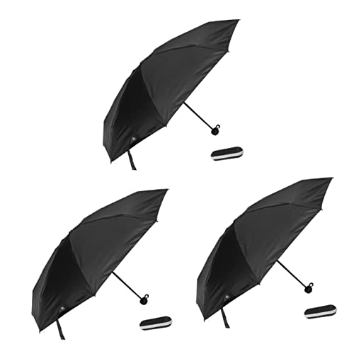 Healeved 3st Regenschirm Kapsel Regenschirm Faltbarer Reiseschirm Sonnenschirme Mini-regenschirm Mini-reiseschirm Winddichter Äußerer Regenschirm Reisen Polyester Klein von Healeved