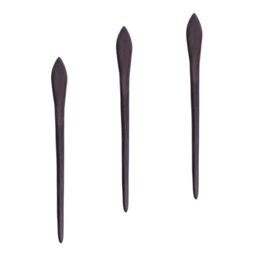 Healeved 3 Stück Retro Haarstab aus Schwarzem Holz Teiliges Handgefertigte Haarnadeln für Damen und Mädchen Leichtes Chinesisches Haarschmuck Accessoire für Hochsteckfrisuren bei Festen von Healeved