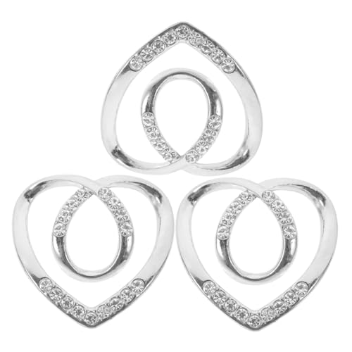 Healeved 3 Stück Schalring Kleine Silberne Schalclips Rutschfeste Schalspangen mit Glatter Oberfläche Modische Kleidungsklammern für T shirts Strickjacken und Outfits von Healeved