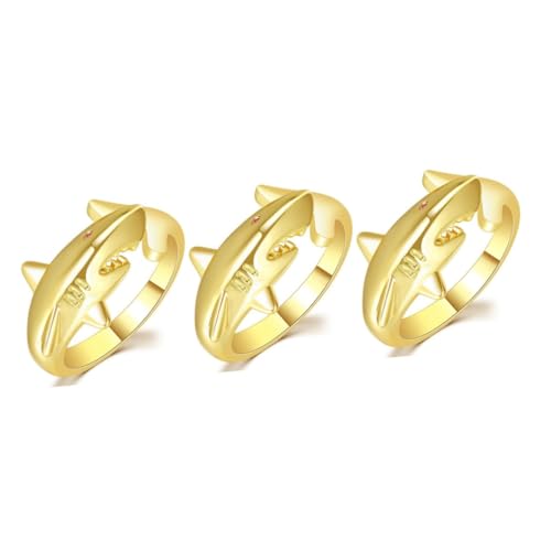 Healeved 3 Stück Schmuck Statement Ring Offener Verstellbarer Ring für Frauen Teenager Einzigartiges Design Langlebigem Sommerfestivals Besondere Anlässe von Healeved