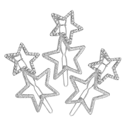 Healeved 3 Stück Strass Stern Haarspangen Glitzernde Haarklammern für Damen und Mädchen Langlebige Haarschmuck Clips Einfache Anwendung Eleganter Look für Alltag und Besondere Anlässe von Healeved