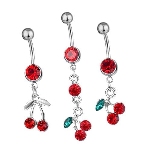 Healeved 3 Stück Teiliges Bauchnabelpiercing mit und Design Eleganter Nabelring für Damen und Herren für Partys und Alltag Healeved 3 Stück Teiliges Bauchnabelpiercing mit und Design Eleganter Nabelring für Damen und Herren für Partys und Alltag von Healeved