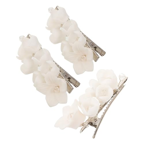 Healeved 3 Stück Teiliges Braut Haar mit Handgefertigten Blumen und Funkelnden Accessoires Vielseitige Haarklammern für Hochzeitsfrisuren Strahlendes Braut Schmuckstück von Healeved