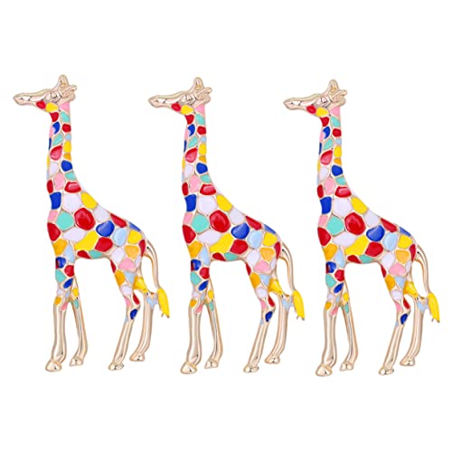Healeved 3 Stück Teiliges Giraffen Brosche Anstecknadeln für Damen Modisches Schmuckzubehör für Kleidung Vielseitig für Hochzeiten Geburtstage und Anlässe von Healeved