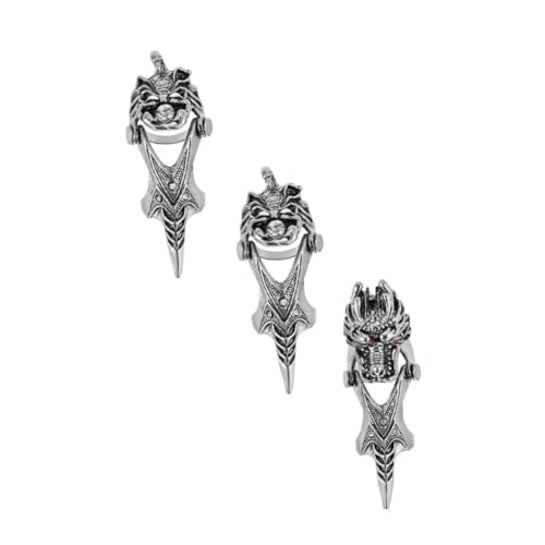 Healeved 3 Stück Teiliges Herren Dragon Head Ring Kreativer Punk stil Verstellbare Fingergelenk ringe aus Langlebiger Legierung Auffälliger Vintage Schmuck für Streetwear und Festivals von Healeved