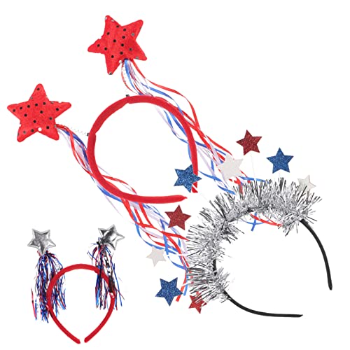 Healeved 3 Stück Teiliges Independence Day Haarband Leichte Robuste Cosplay Stirnbänder mit Patriotischem Design für Party Festliche Kopfbedeckung für Feierlichkeiten und Kostüme von Healeved
