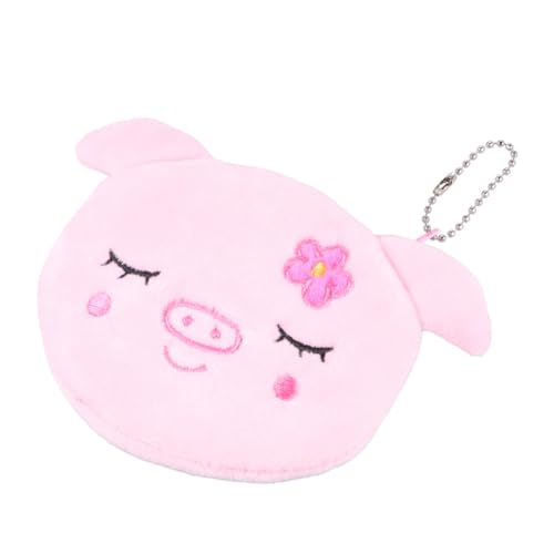 Healeved 3 Stück Teiliges Kleines Portemonnaie Plüsch Schwein Design Weiche Leichte Münzgeldbörse mit Reißverschluss Tragbare Schlüssel Kleingeldtasche für Mädchen für Alltag und Reise von Healeved