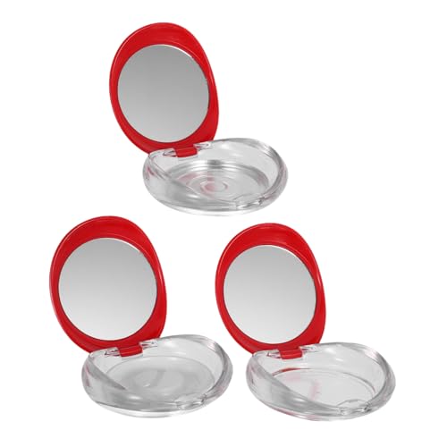Healeved 3 Stück Teiliges Kompaktes Makeup Spiegel Multifunktionaler Puder Wimpernhalter Leere Kompakter Reise-organizer für Lidschatten und Puderpuff Praktischer Schminkbehälter von Healeved