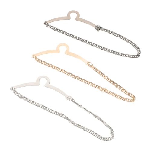 Healeved 3 Stück Teiliges Kupfer Krawattenketten U-form Krawattenklammern Kragenpins Scratchresistent für Business Hochzeit Anzug Herren Krawattenzubehör von Healeved