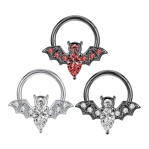 Healeved 3 Stück Teiliges Nasenring mit Fledermausdesign Rostfrei Hautfreundlich Komfortabel zu Tragen Modischer Nasenschmuck für Damen für Festivals und Alltag von Healeved
