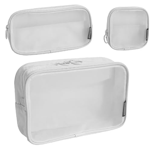 Healeved 3 Stück Teiliges Netz Kosmetiktaschen Reise Make Up Organizer Tragbar Wasserabweisend Kompakt für Damen Toilettenartikel und Persönliche Pflege Reise Essentials von Healeved
