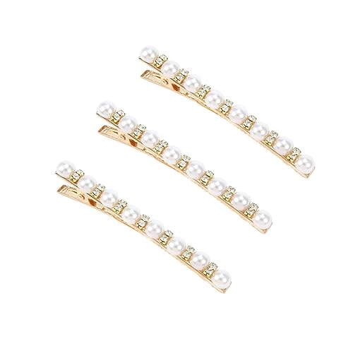 Healeved 3 Stück Teiliges Perlen Haarspangen mit Strasssteinen Vintage Haarclips Eleganter Haarschmuck für Mädchen und Frauen Vielseitig Einsetzbare Kopfbedeckung für Festliche Anlässe von Healeved