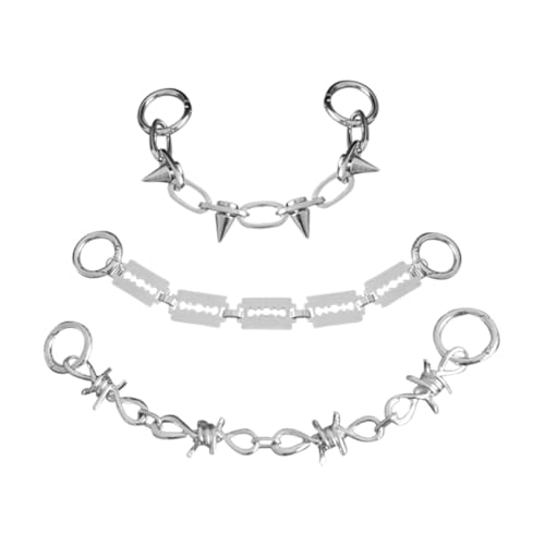 Healeved 3 Stück Teiliges Schuhketten Punk Schnürsenkel Charms für Sneakers und Boots Einzigartiger Schuhschmuck für Damen für Partys und Alltag von Healeved